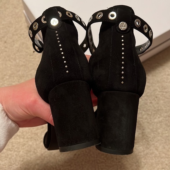 Aquatalia Suede Studded Ankle Strap Sandals - Picture 6 of 6